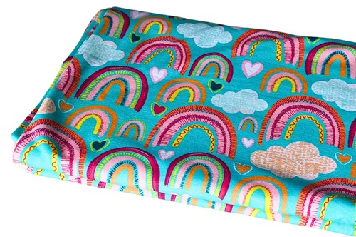 Click to order custom made items in the Minty Rainbows fabric